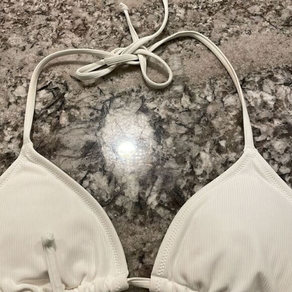 New Free Prople White Triangle Bikini Top Small - Picture 3 of 6